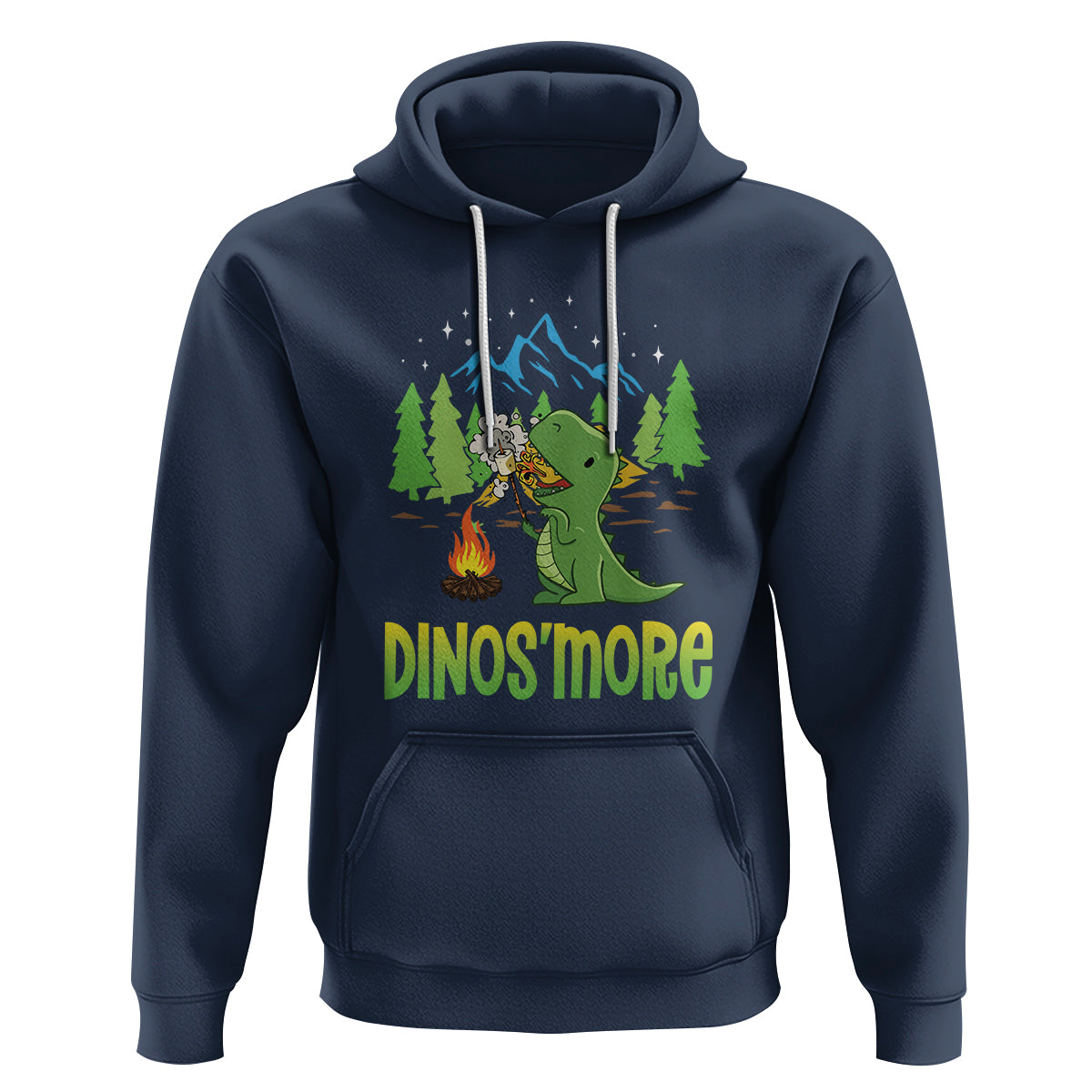Camping Dinosaur Hoodie Dinos'more Funny Campfire Camper - Wonder Print Shop