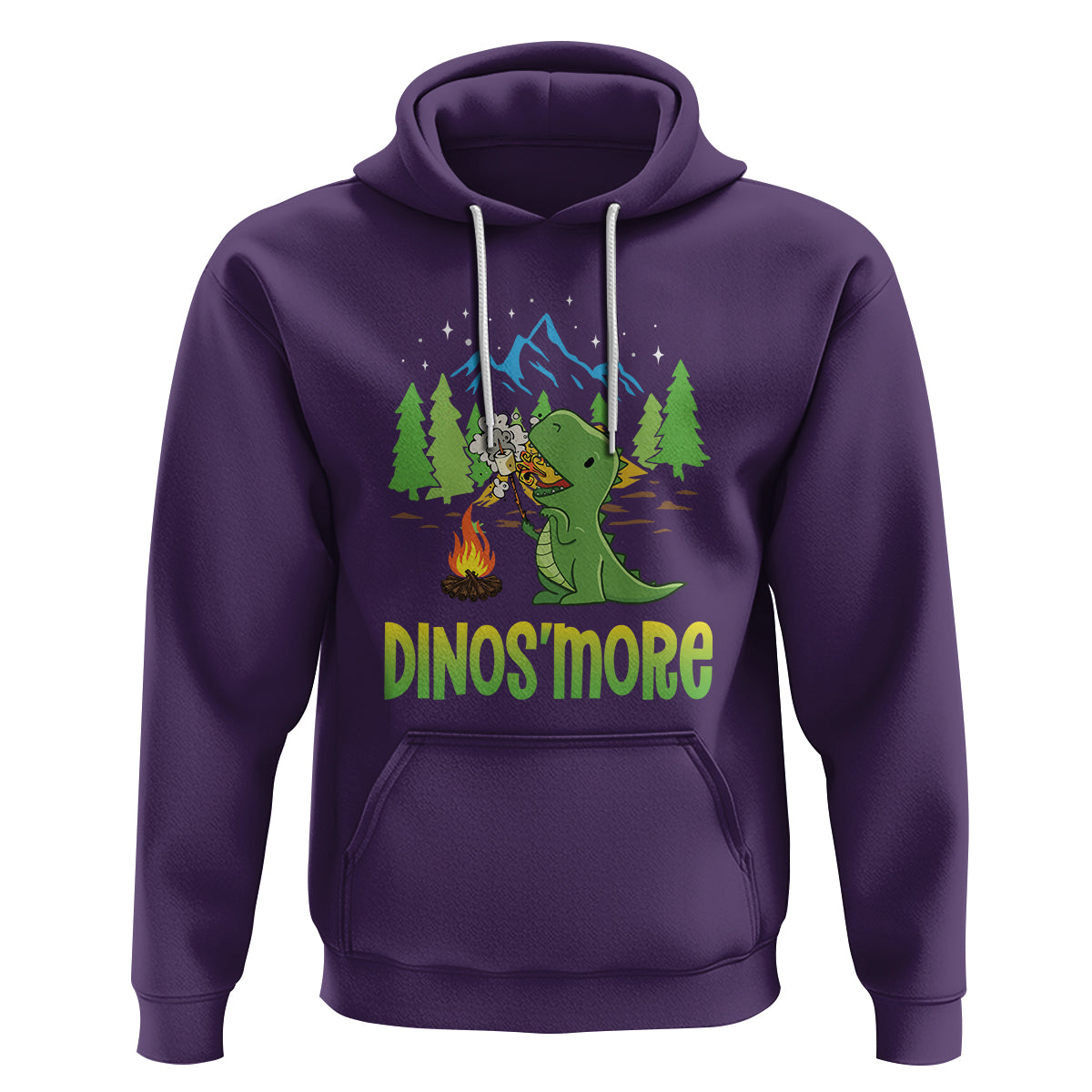 Camping Dinosaur Hoodie Dinos'more Funny Campfire Camper - Wonder Print Shop