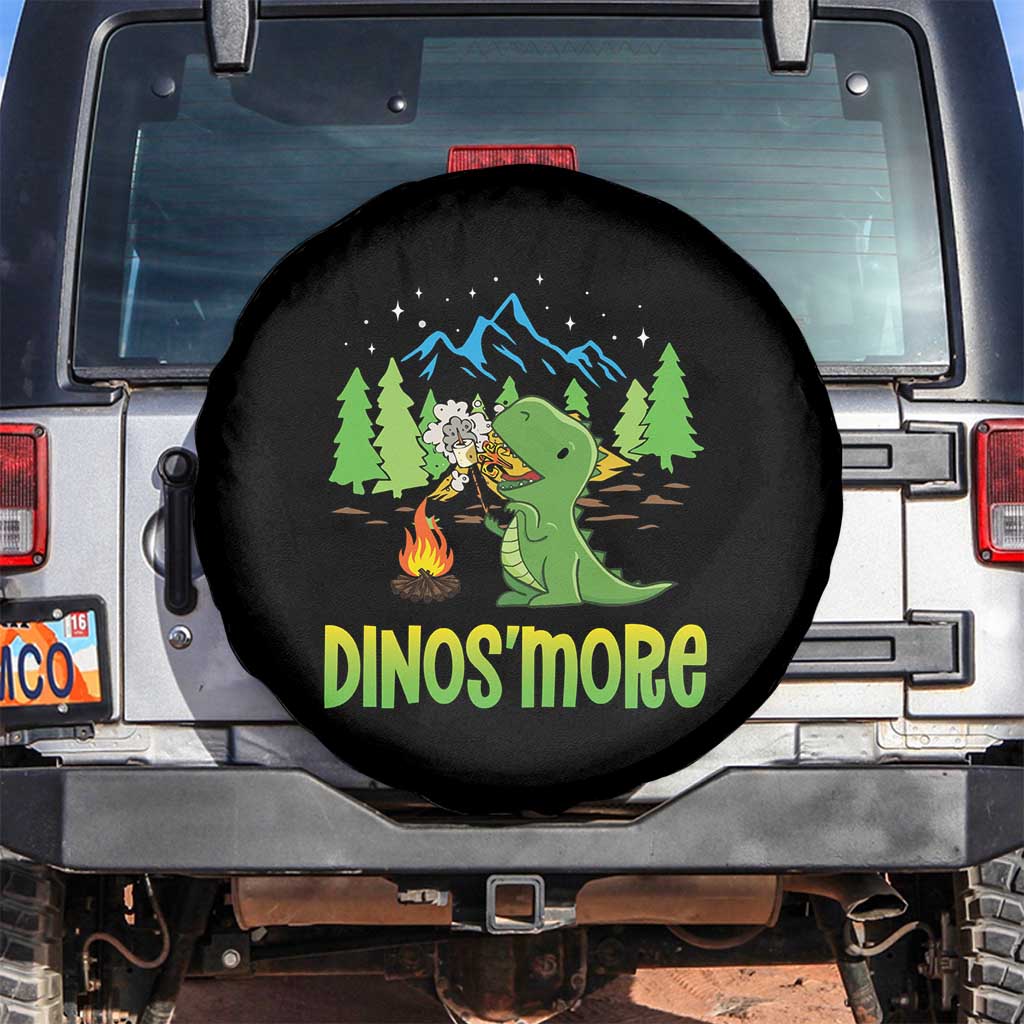 Funny Camping Spare Tire Cover Dinos'more Funny Campfire Camper Dinosaur