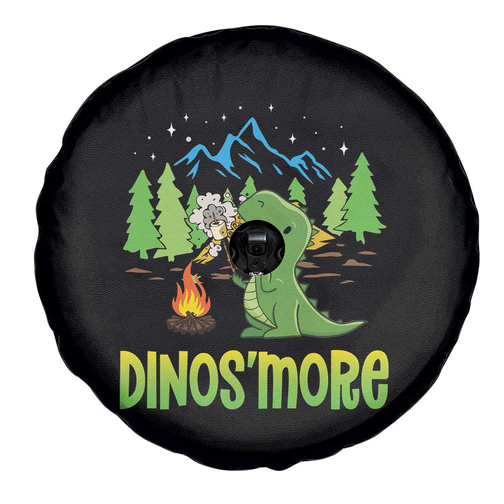 Funny Camping Spare Tire Cover Dinos'more Funny Campfire Camper Dinosaur