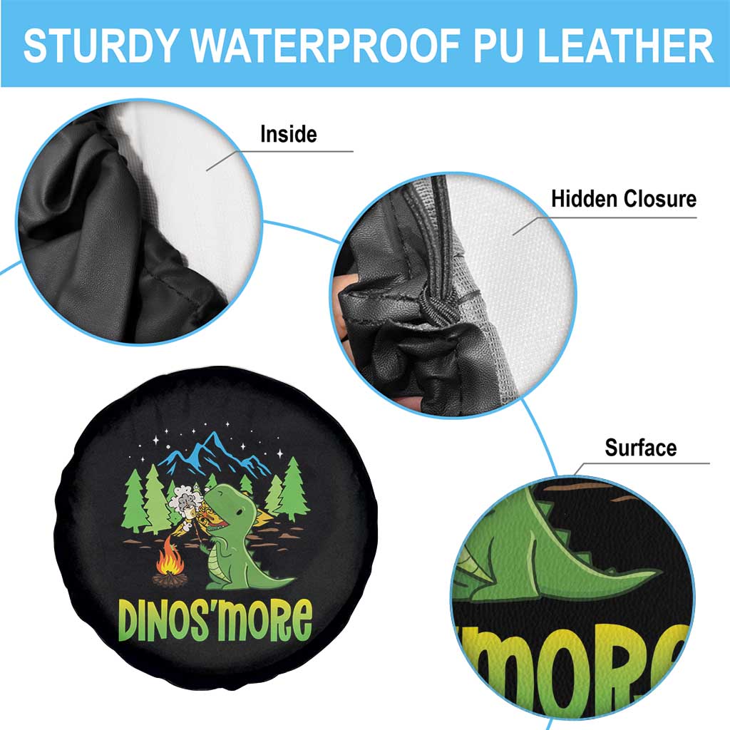 Funny Camping Spare Tire Cover Dinos'more Funny Campfire Camper Dinosaur