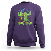 Camping Dinosaur Sweatshirt Dinos'more Funny Campfire Camper - Wonder Print Shop