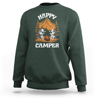 Camping Sweatshirt Happy Camper Funny Bear Campfire - Wonder Print Shop