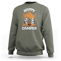 Camping Sweatshirt Happy Camper Funny Bear Campfire - Wonder Print Shop