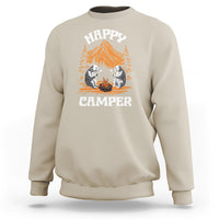 Camping Sweatshirt Happy Camper Funny Bear Campfire - Wonder Print Shop