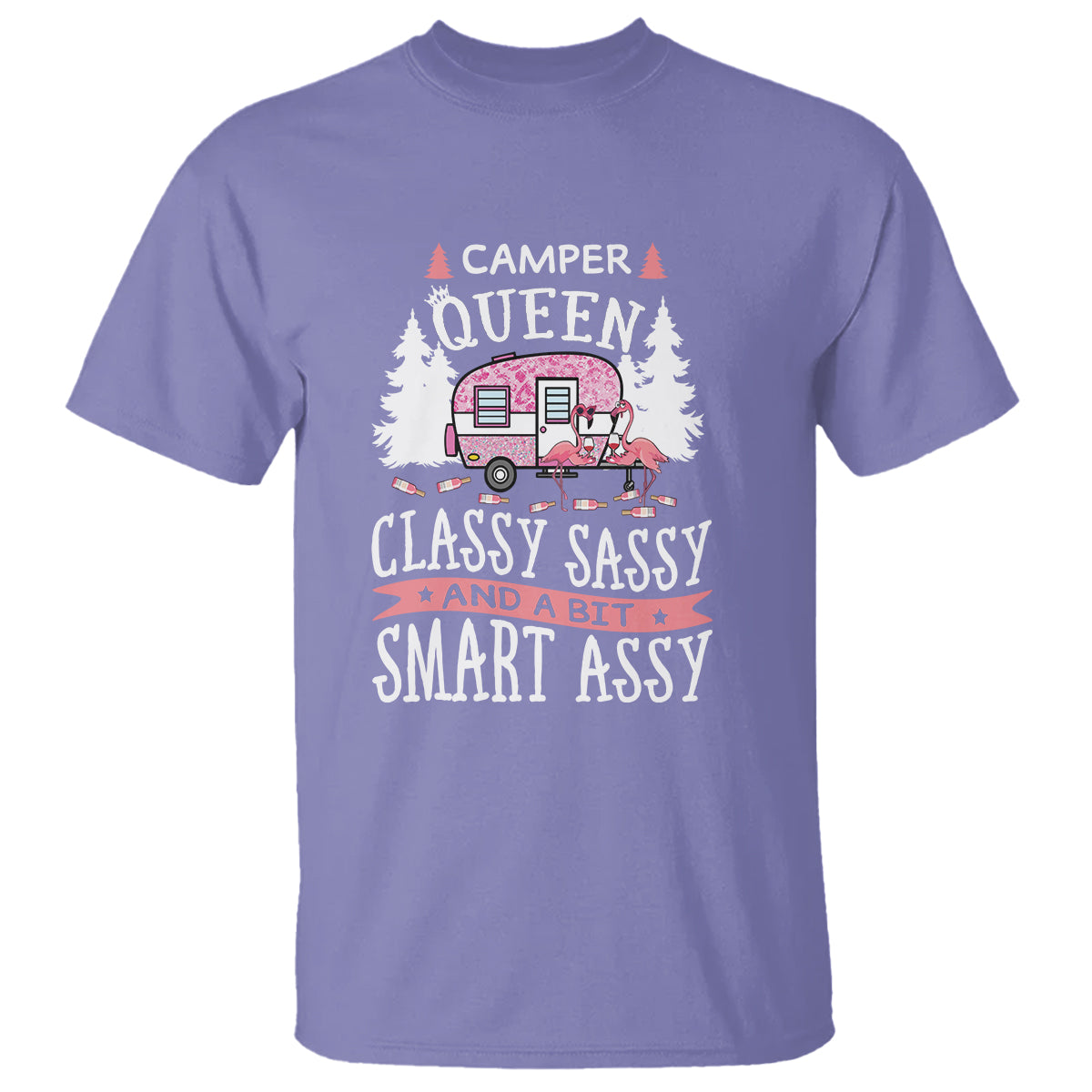 Funny Camping T Shirt Camper Queen Classy Sassy And A Bit Smart Assy Flamingo - Wonder Print Shop