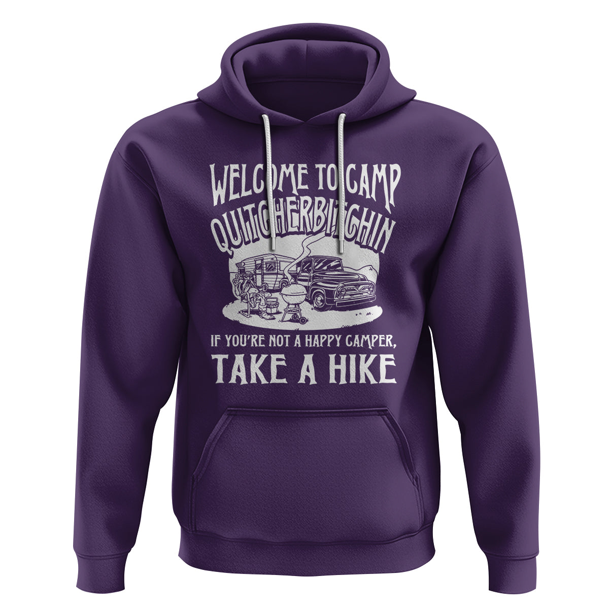 Camping Hoodie Welcome To Camp Quitcherbitchin BBQ Campfire Motorhome - Wonder Print Shop