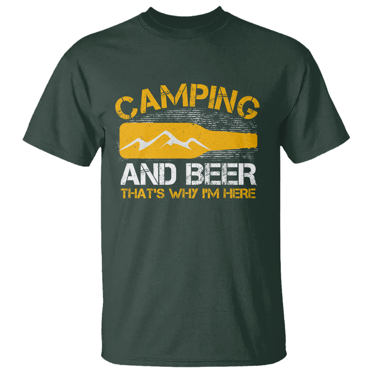 Camping And Beer That's Why I'm Here Drinking T Shirt - Wonder Print Shop