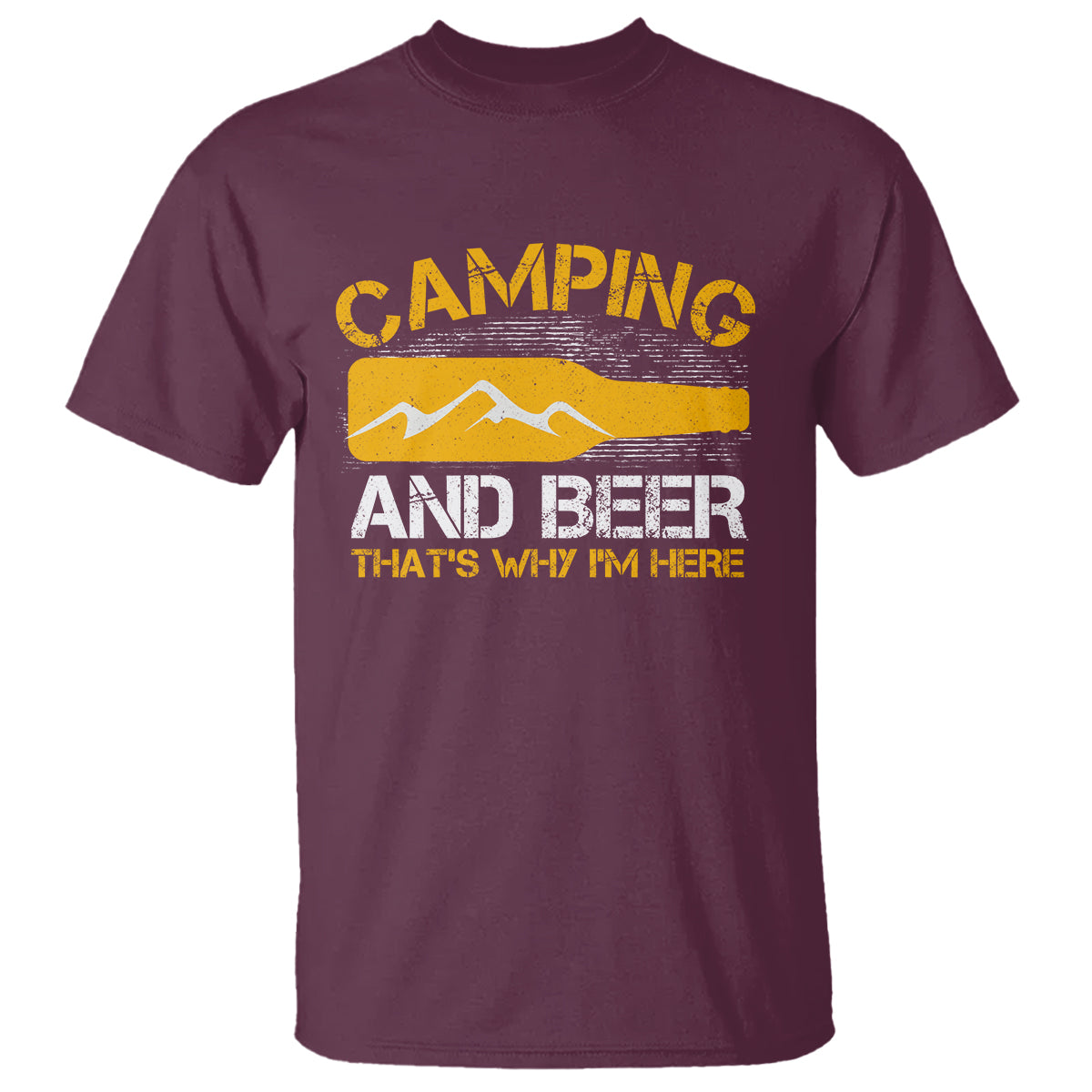 Camping And Beer That's Why I'm Here Drinking T Shirt - Wonder Print Shop