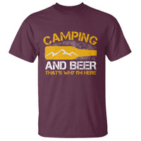 Camping And Beer That's Why I'm Here Drinking T Shirt - Wonder Print Shop