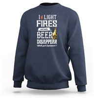 Camping Sweatshirt I Light Fires And Make Beer Disappear What's Your Superpower - Wonder Print Shop