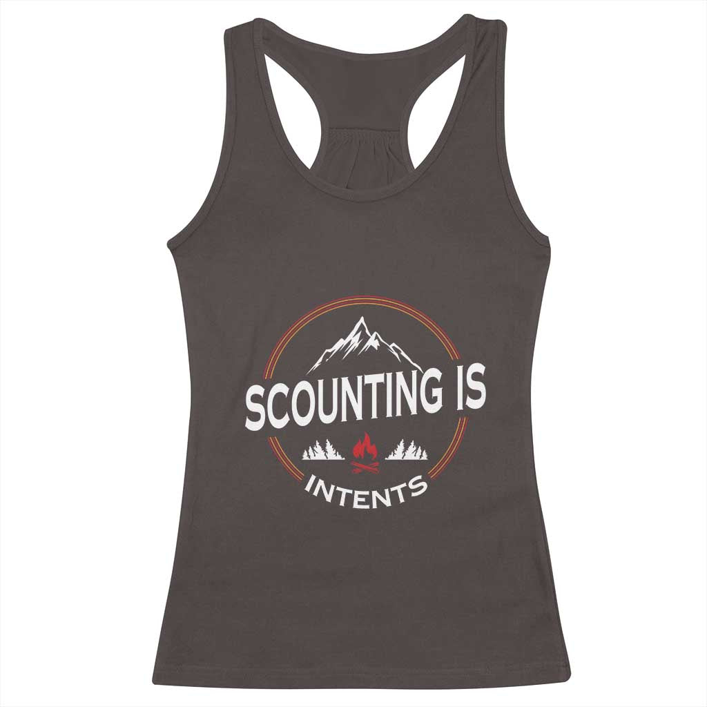 Scouting Is Tent Racerback Tank Top