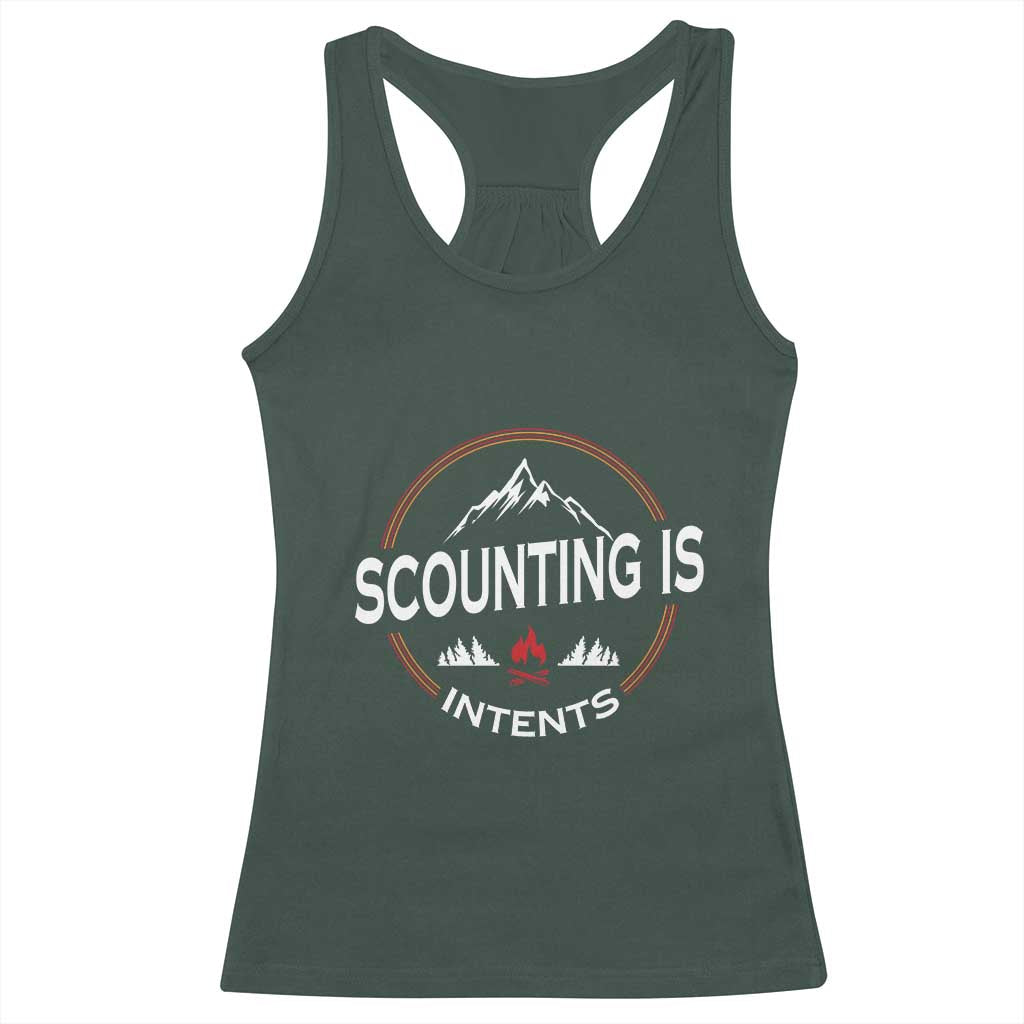 Scouting Is Tent Racerback Tank Top