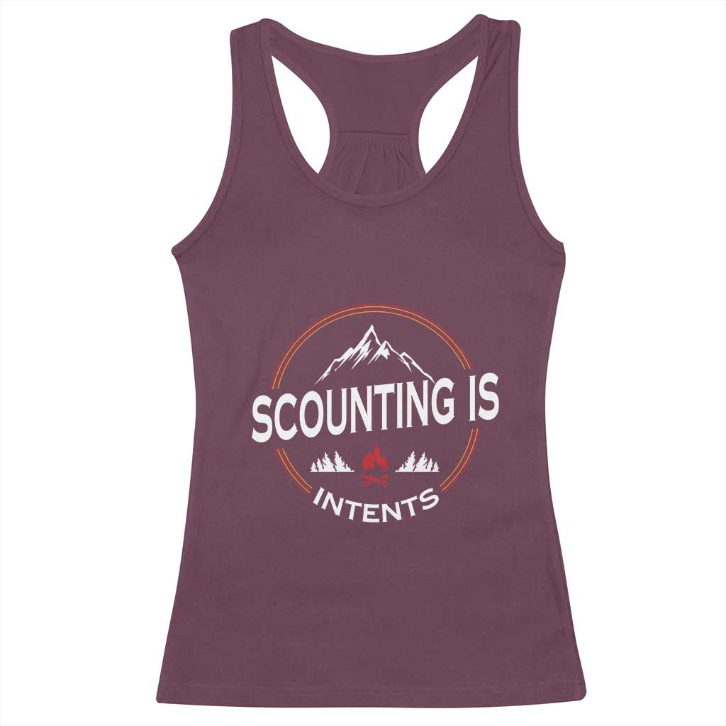 Scouting Is Tent Racerback Tank Top