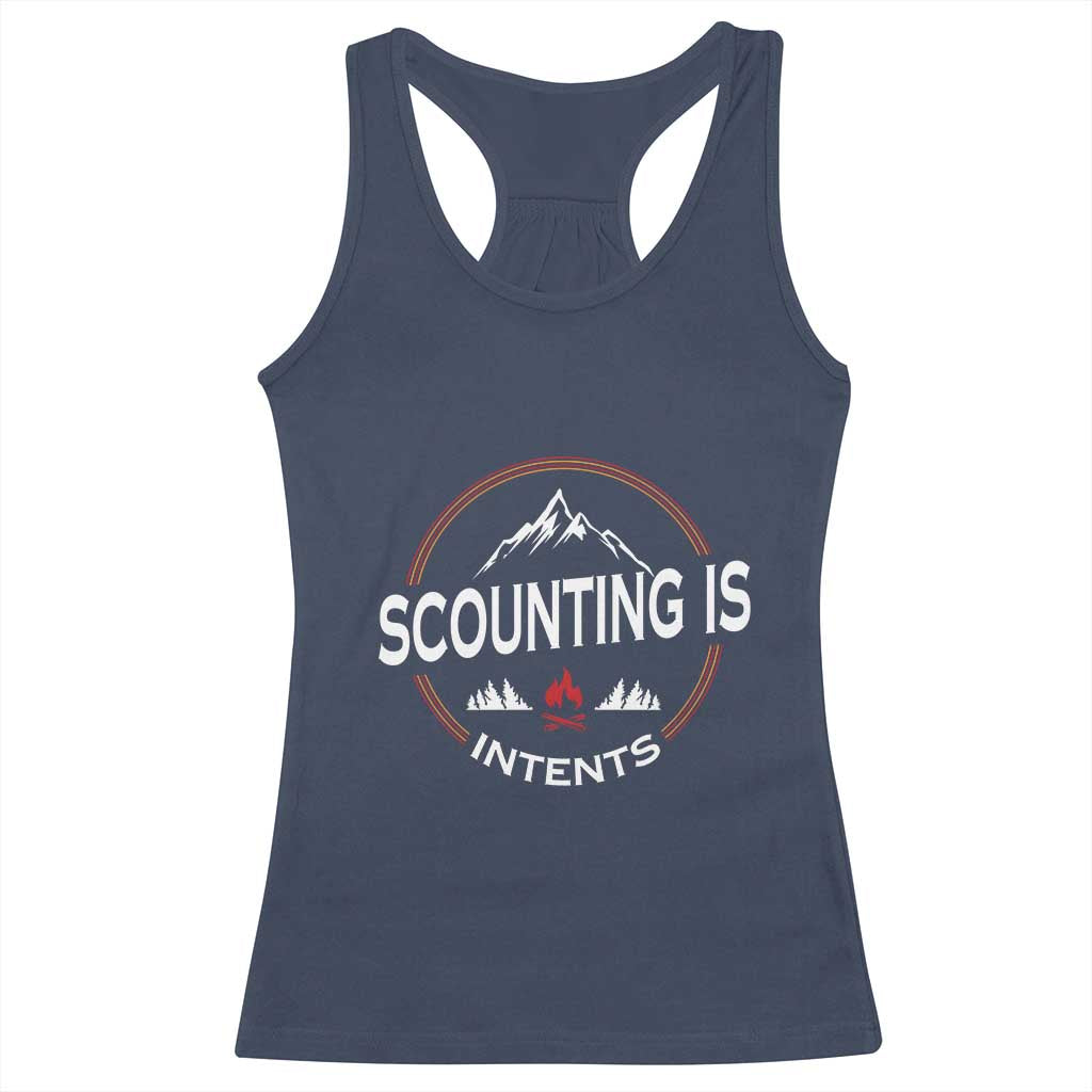 Scouting Is Tent Racerback Tank Top