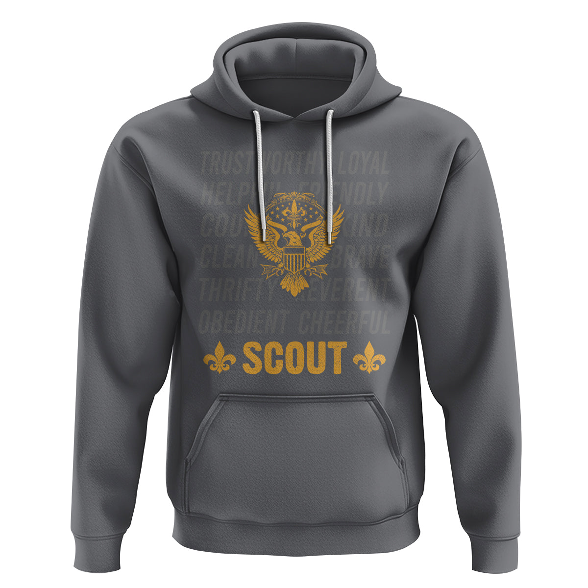 Scouting Hoodie America Flag Scouting Law Camping Outdoor Adventure - Wonder Print Shop
