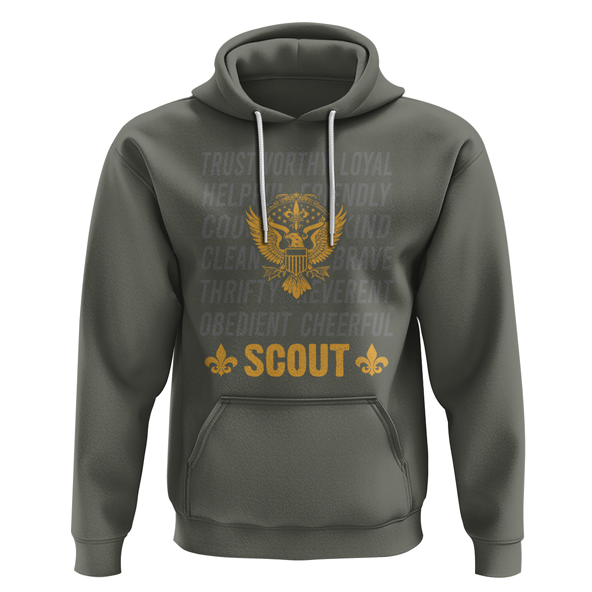 Scouting Hoodie America Flag Scouting Law Camping Outdoor Adventure - Wonder Print Shop