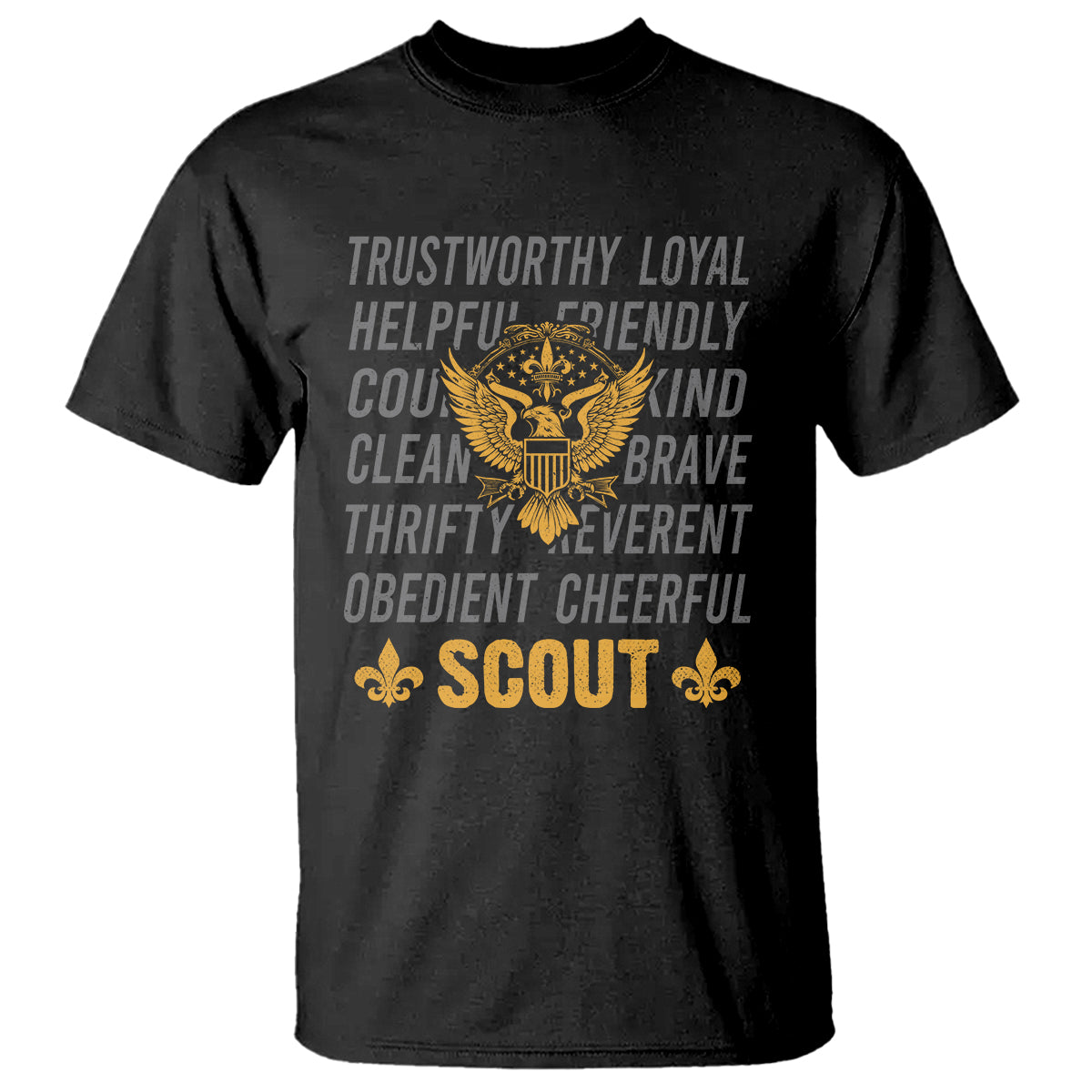 Scouting T Shirt America Flag Scouting Law Camping Outdoor Adventure - Wonder Print Shop