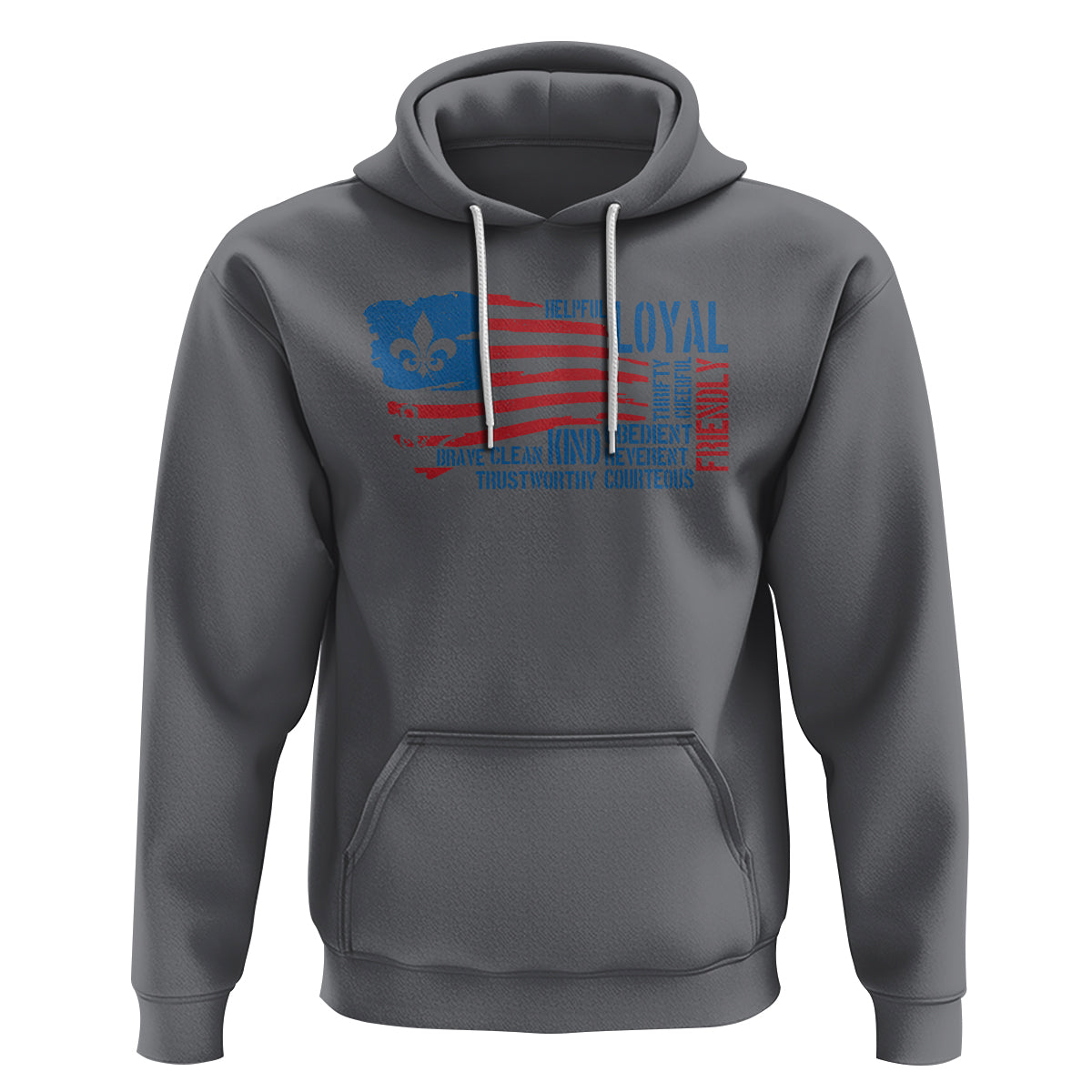 Scouting Hoodie America Flag Scouting Law Camping Outdoor Adventure - Wonder Print Shop