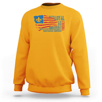 Scouting Sweatshirt America Flag Scouting Law Camping Outdoor Adventure - Wonder Print Shop