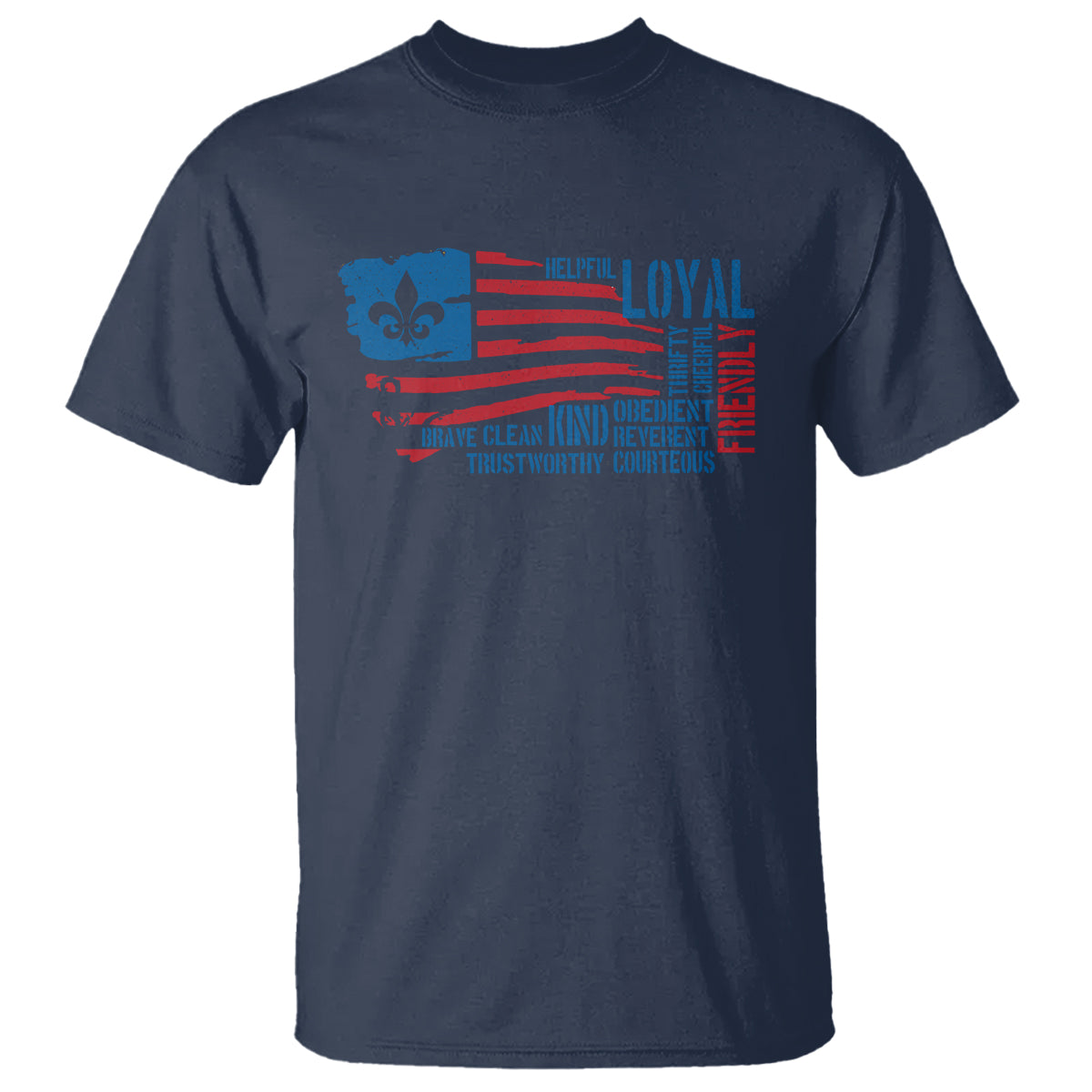 Scouting T Shirt America Flag Scouting Law Camping Outdoor Adventure - Wonder Print Shop