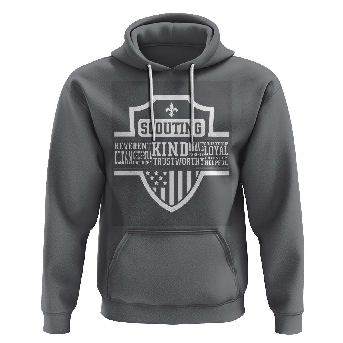 Scouting Hoodie America Flag Scouting Law Camping Outdoor Adventure - Wonder Print Shop