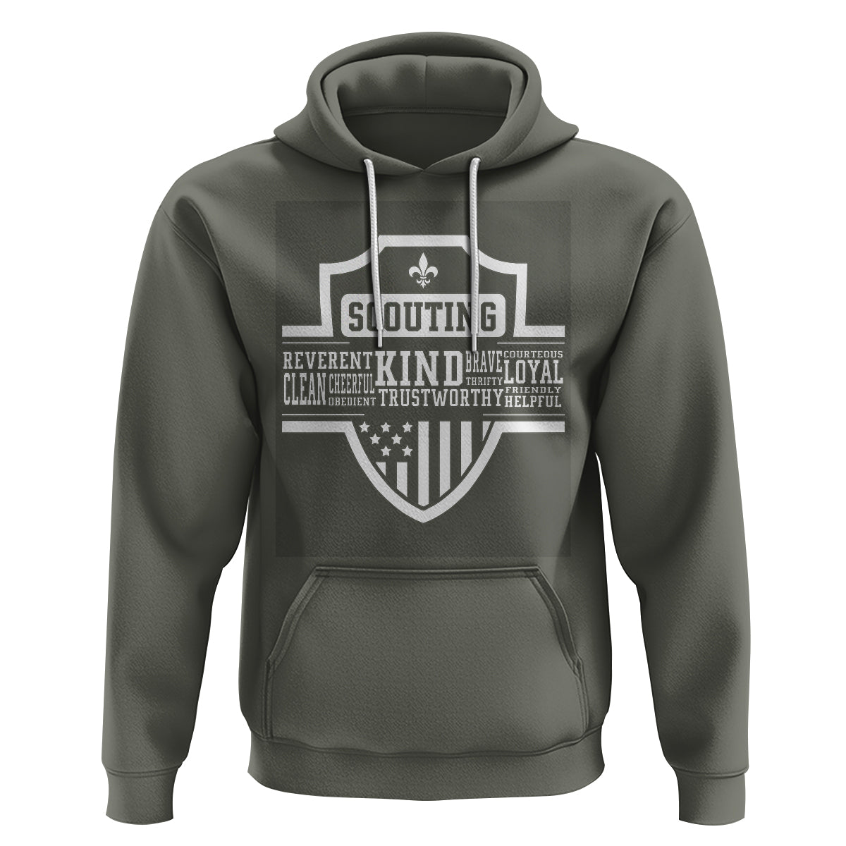 Scouting Hoodie America Flag Scouting Law Camping Outdoor Adventure - Wonder Print Shop