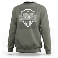 Scouting Sweatshirt America Flag Scouting Law Camping Outdoor Adventure - Wonder Print Shop