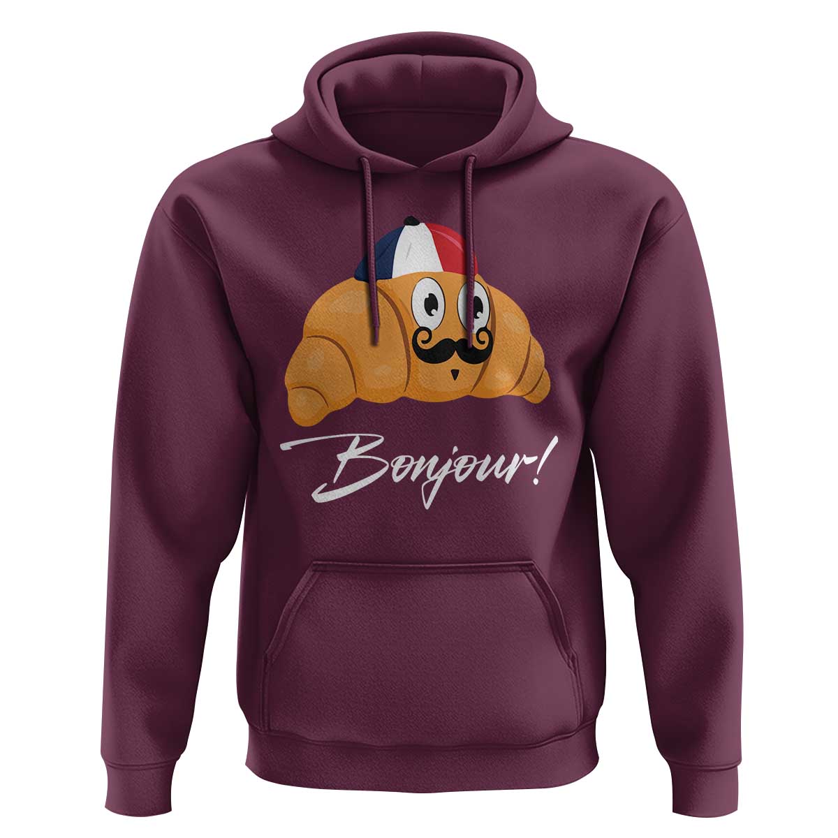 Bonjour Funny Croissant French Hoodie - Wonder Print Shop