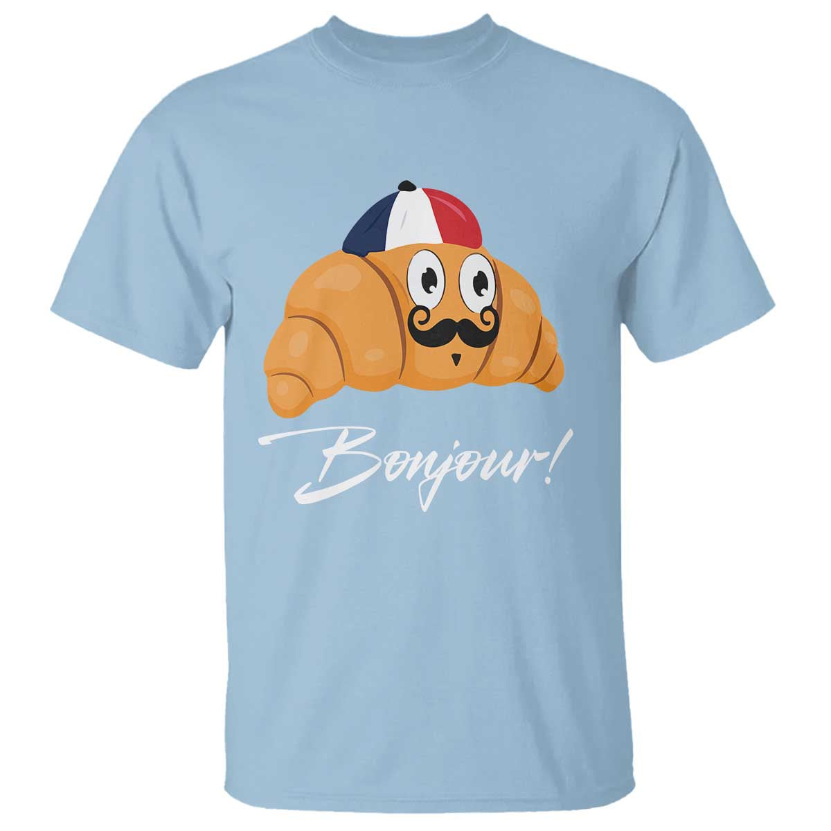 Bonjour Funny Croissant French T Shirt - Wonder Print Shop