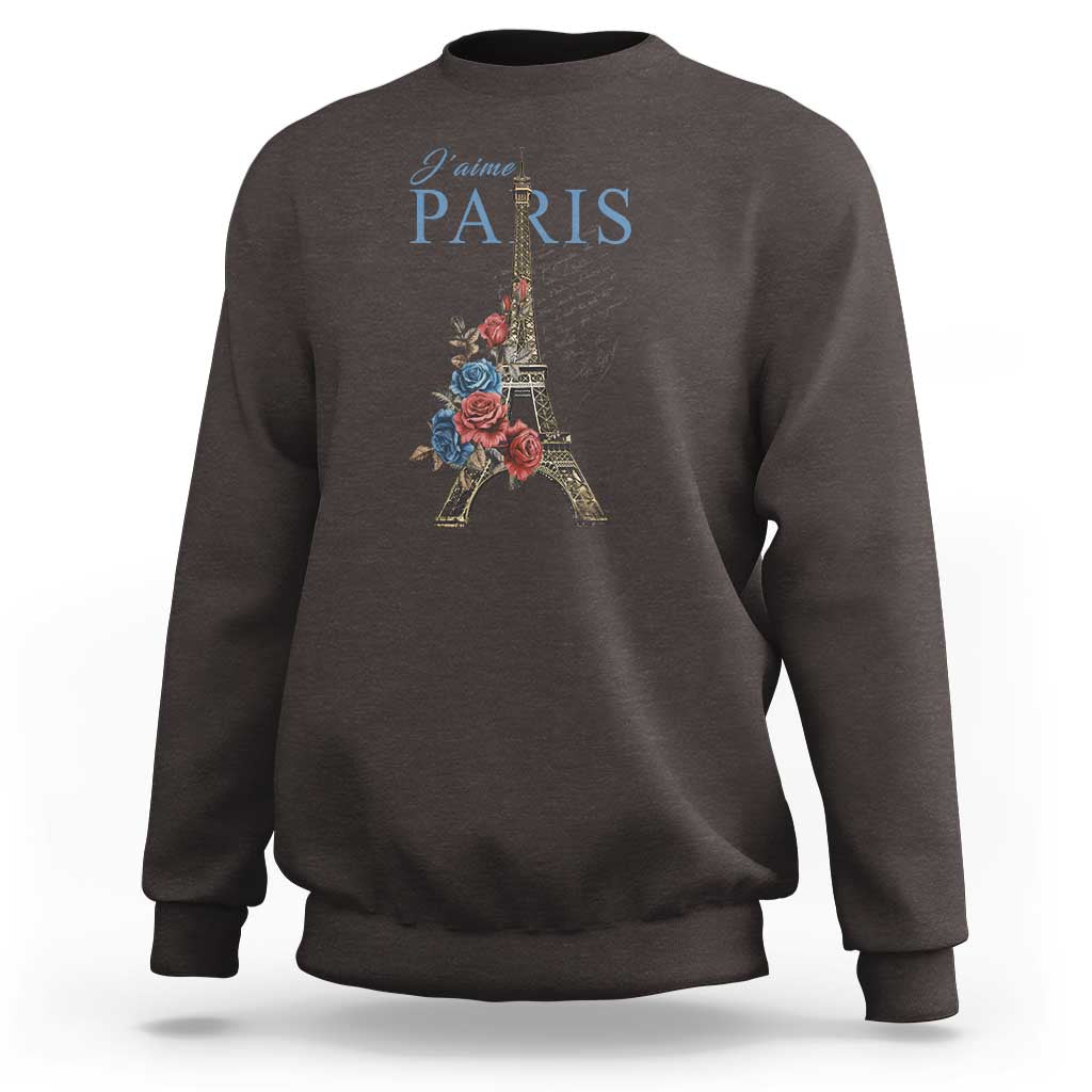 Je T'aime I Love Eiffel Paris French France Travel Sweatshirt - Wonder Print Shop