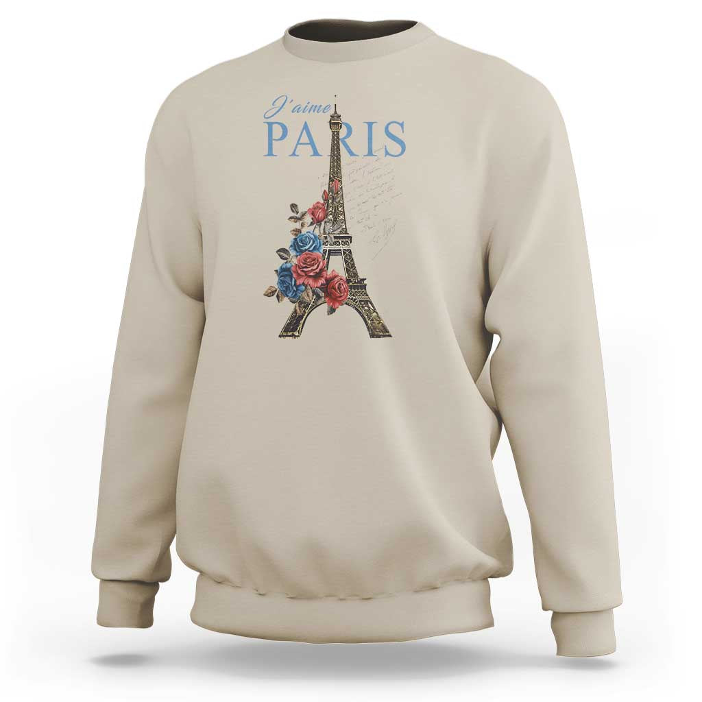 Je T'aime I Love Eiffel Paris French France Travel Sweatshirt - Wonder Print Shop