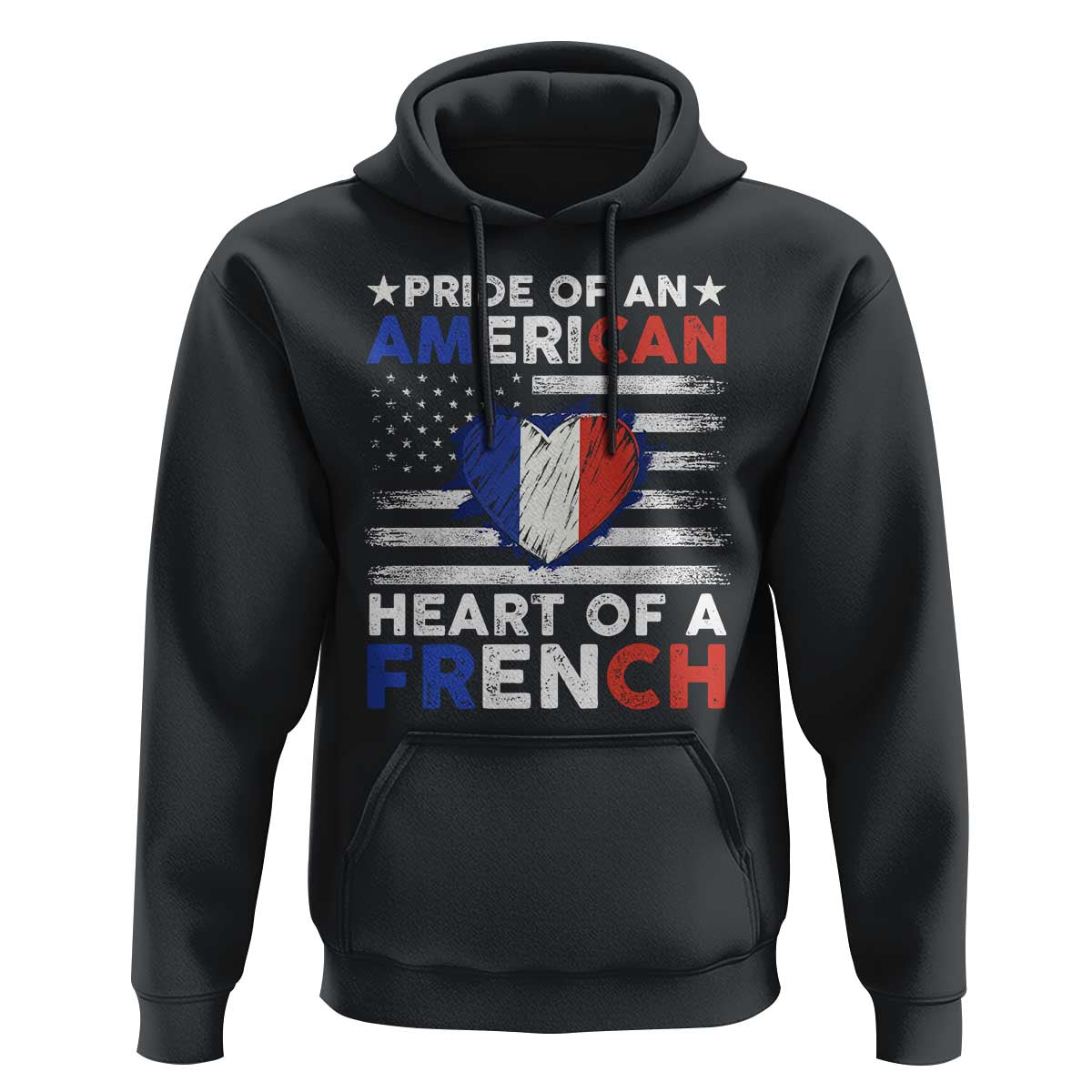 Pride Of An American Heart Of A French Hoodie - Wonder Print Shop