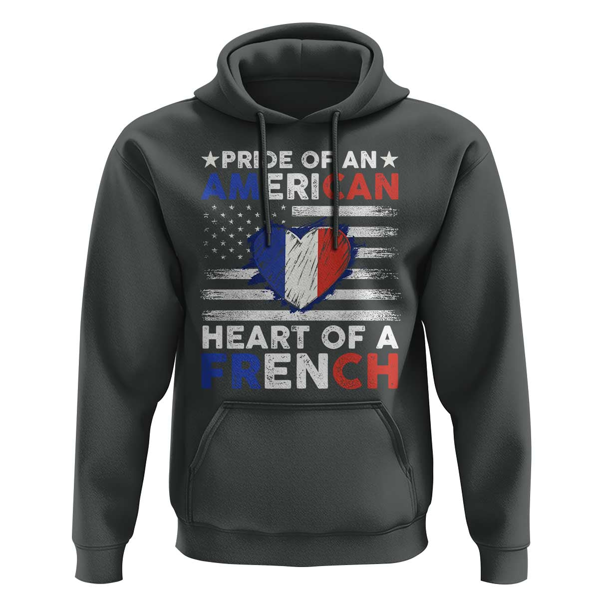 Pride Of An American Heart Of A French Hoodie - Wonder Print Shop