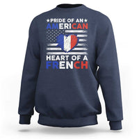 Pride Of An American Heart Of A French Sweatshirt - Wonder Print Shop