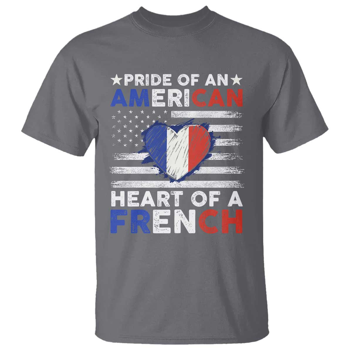 Pride Of An American Heart Of A French T Shirt - Wonder Print Shop