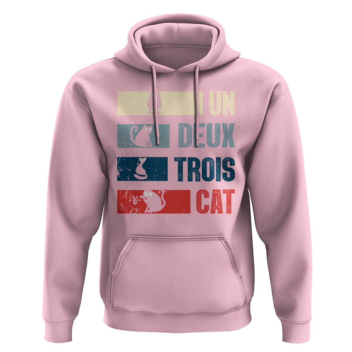 French Cat Lover Hoodie Un Deux Trois Funny Cats - Wonder Print Shop