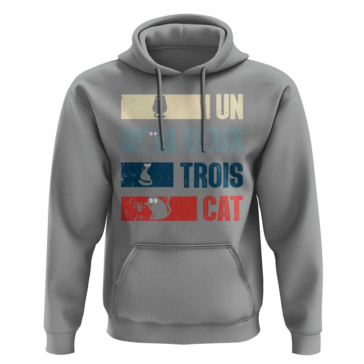 French Cat Lover Hoodie Un Deux Trois Funny Cats - Wonder Print Shop
