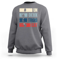 French Cat Lover Sweatshirt Un Deux Trois Funny Cats - Wonder Print Shop
