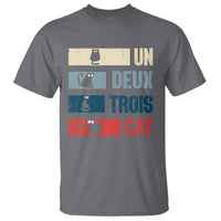 French Cat Lover T Shirt Un Deux Trois Funny Cats - Wonder Print Shop