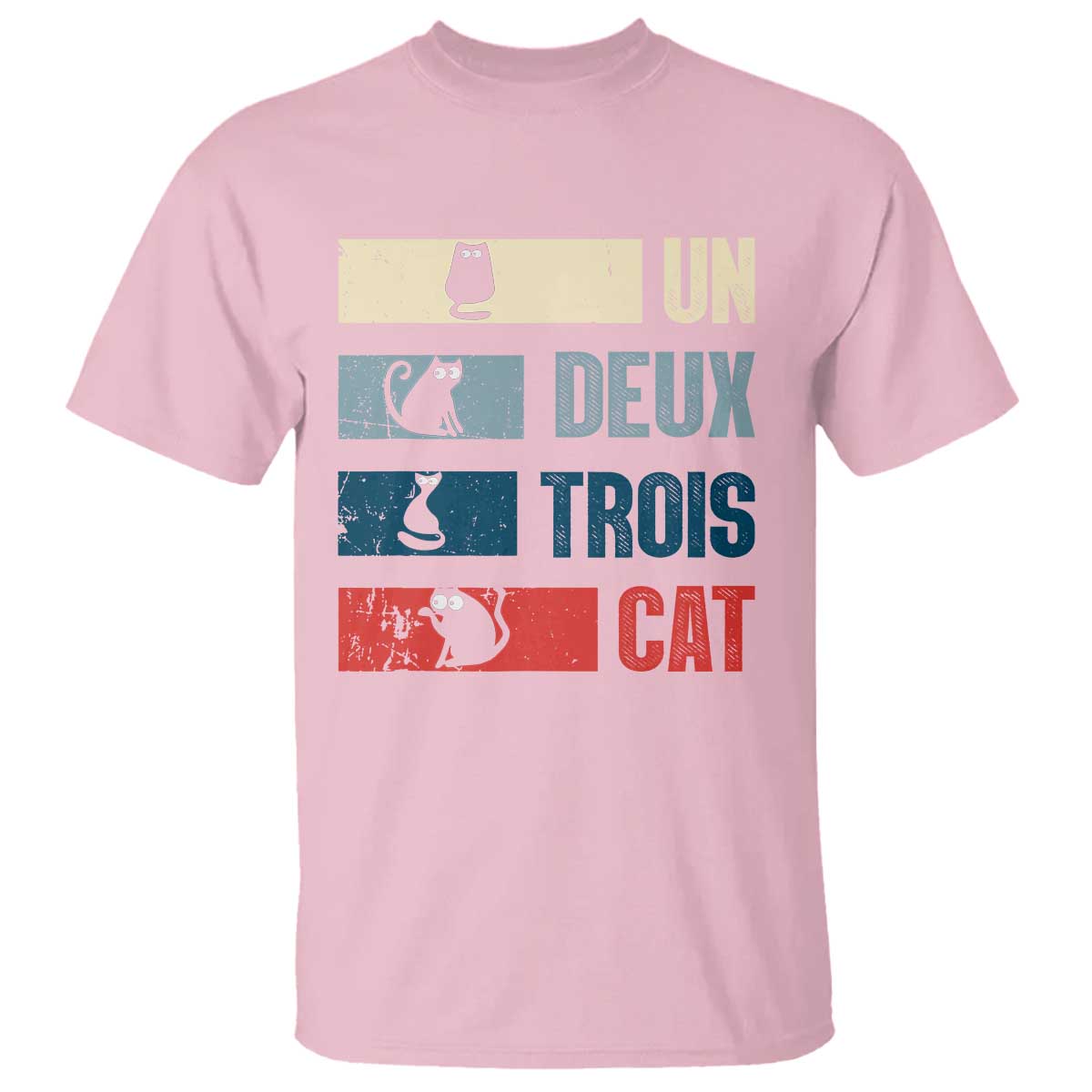 French Cat Lover T Shirt Un Deux Trois Funny Cats - Wonder Print Shop