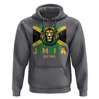Jamaican Independence  EST 1962 Jamaica Flag Lion Hoodie - Wonder Print Shop