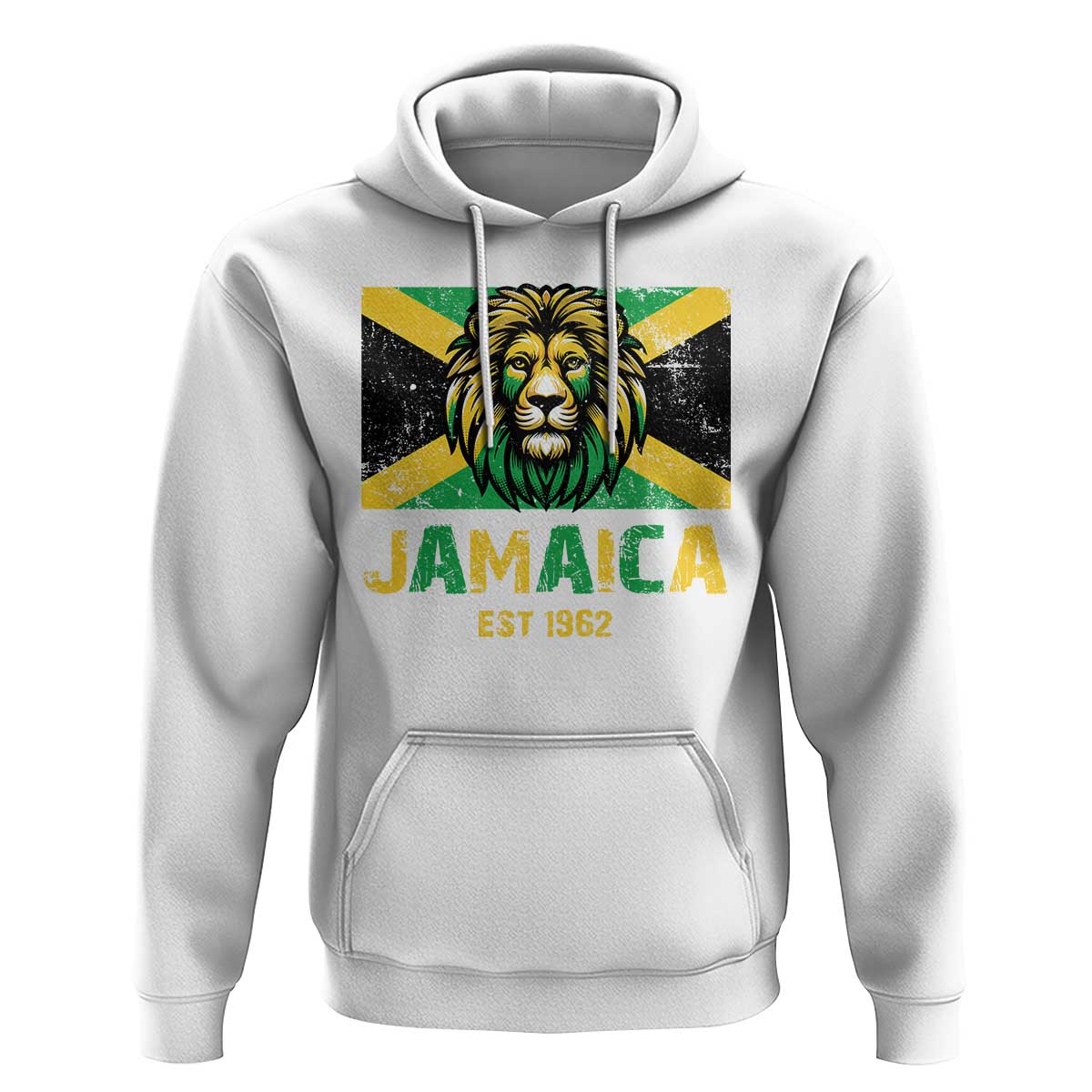 Jamaican Independence  EST 1962 Jamaica Flag Lion Hoodie - Wonder Print Shop