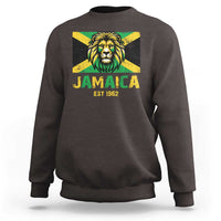 Jamaican Independence  EST 1962 Jamaica Flag Lion Sweatshirt - Wonder Print Shop