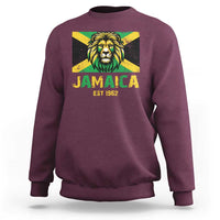 Jamaican Independence  EST 1962 Jamaica Flag Lion Sweatshirt - Wonder Print Shop