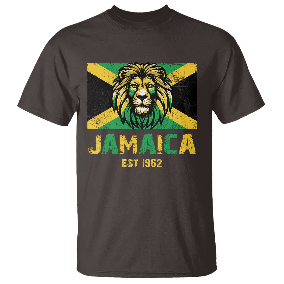 Jamaican Independence  EST 1962 Jamaica Flag Lion T Shirt - Wonder Print Shop