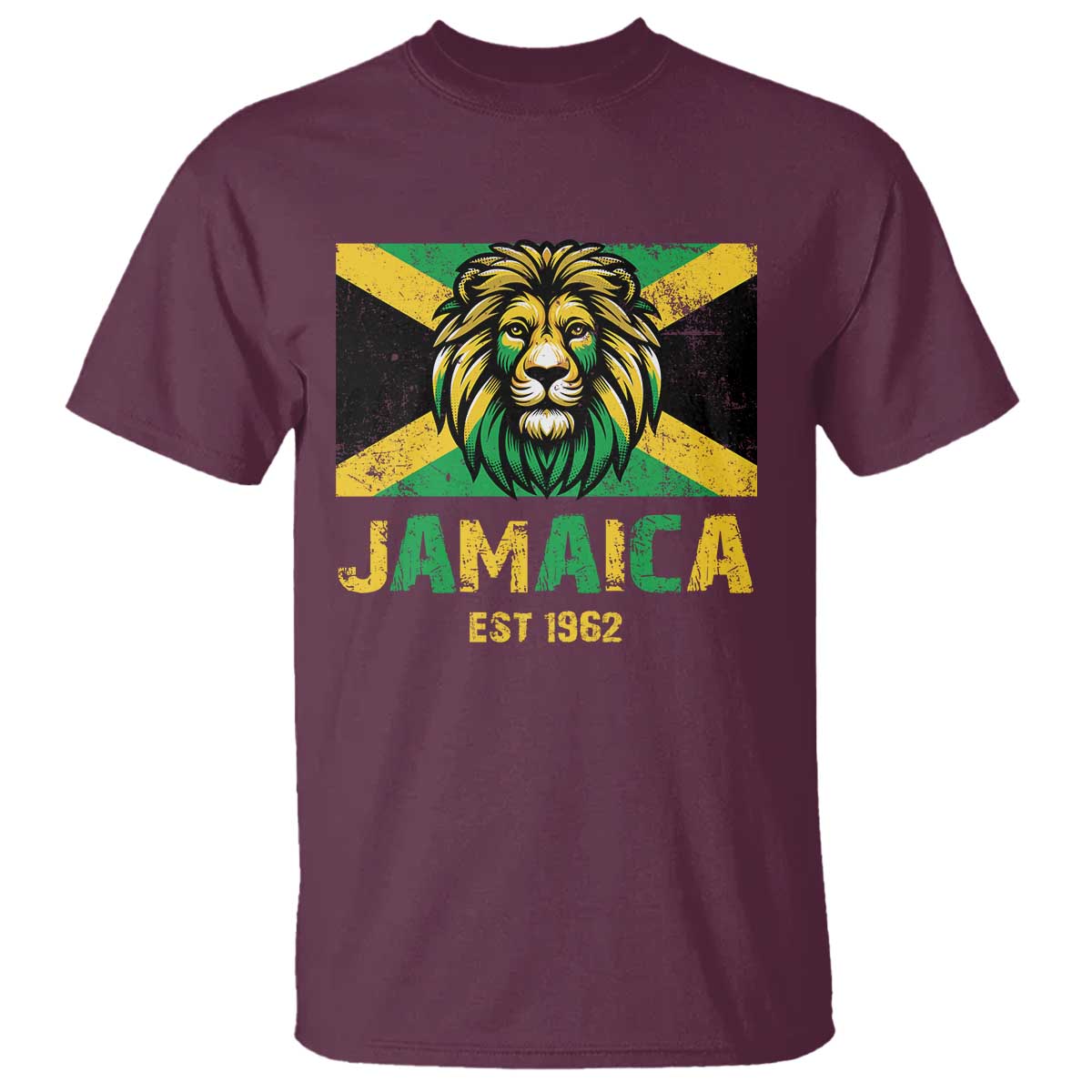Jamaican Independence  EST 1962 Jamaica Flag Lion T Shirt - Wonder Print Shop