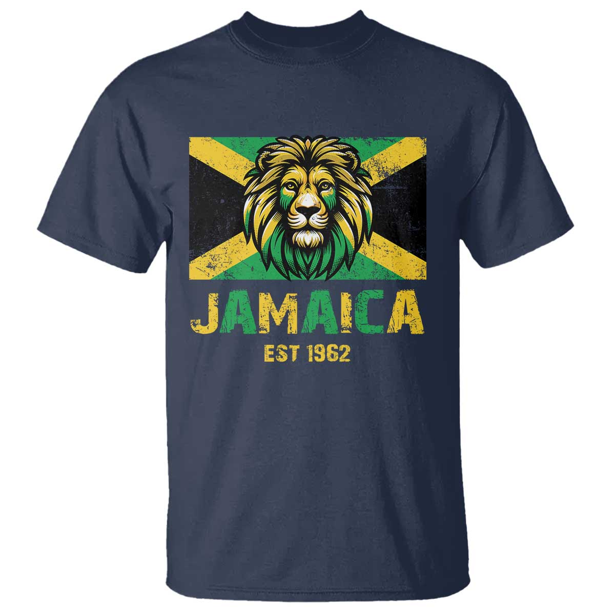 Jamaican Independence  EST 1962 Jamaica Flag Lion T Shirt - Wonder Print Shop