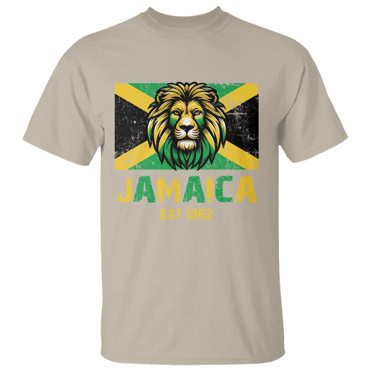 Jamaican Independence  EST 1962 Jamaica Flag Lion T Shirt - Wonder Print Shop