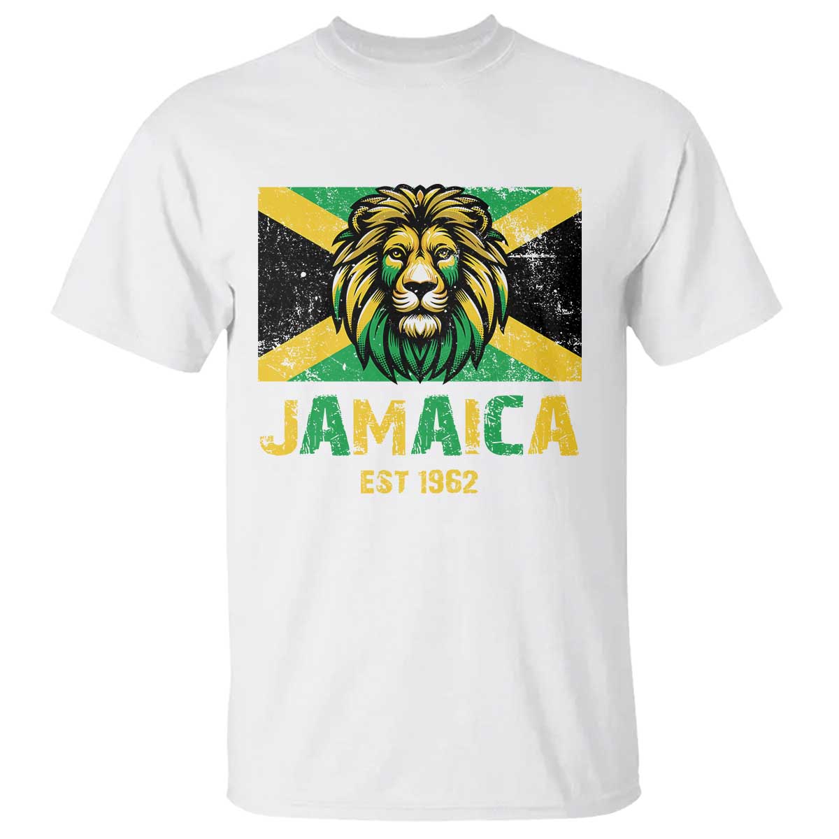 Jamaican Independence  EST 1962 Jamaica Flag Lion T Shirt - Wonder Print Shop